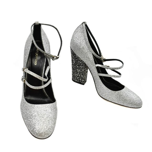 Sergio Rossi Silver Glitters Pumps Heels Shoes Size: EU 40 - US 9 - Picture 1 of 9